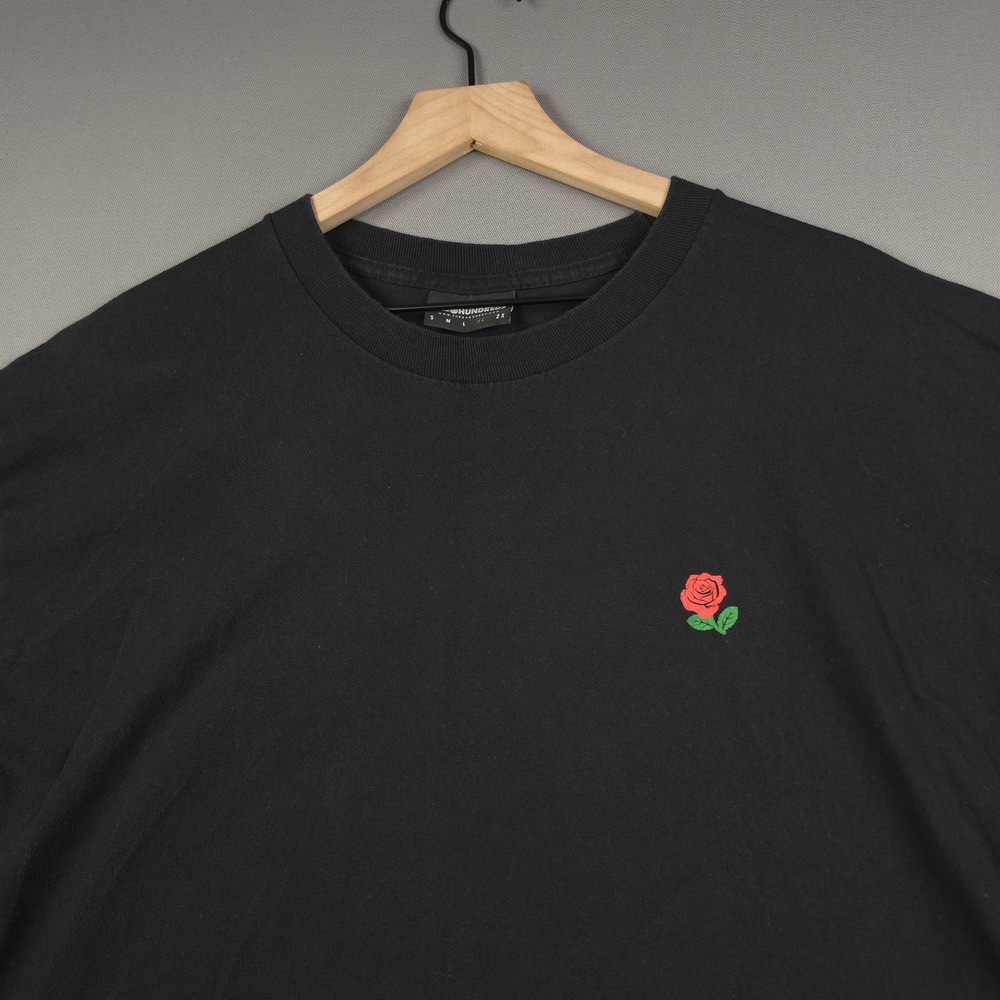 The Hundreds Rose Slant Logo Men's XL Black Streetwear T Shirt Skater Tee Cotton